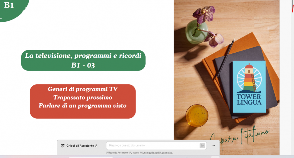 Italian B1 lesson 03 - La televisione, programmi e ricordi
